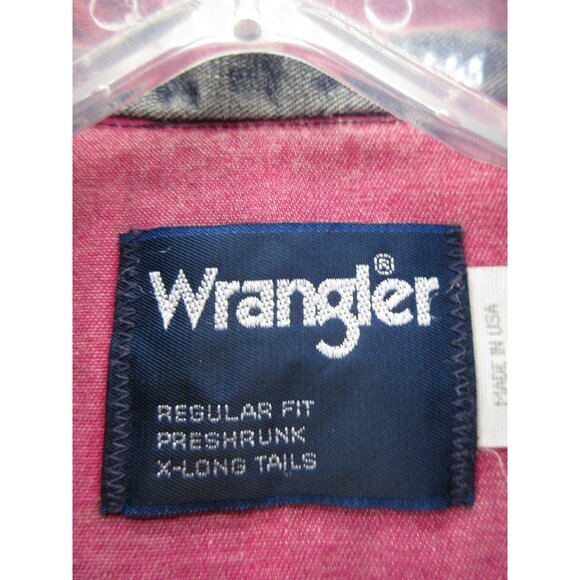 VINTAGE Wrangler Brushpopper Shirt XL Pink Western Striped Cowboy * - Picture 11 of 13